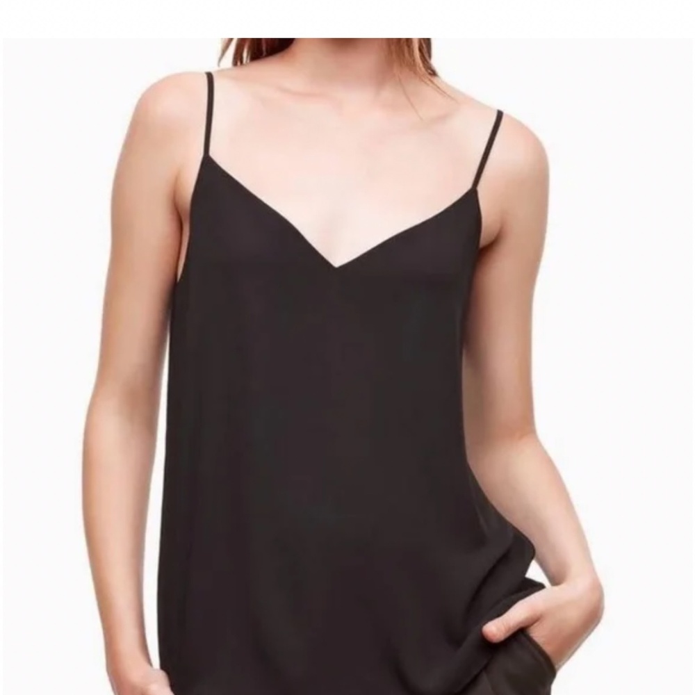 Aritzia Babaton  Everly Black Spaghetti Strap Top V neck Small